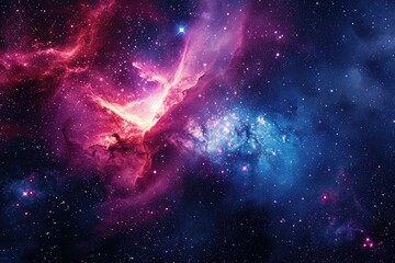 Wall Mural - Stunning cosmic landscape with distant galaxies. Illustration of a background with a majestic space theme.