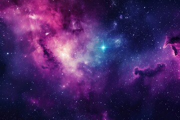 Wall Mural - Intergalactic journey through star-filled void. Illustration of a background with a majestic space theme.