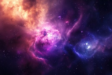 Wall Mural - Cosmic nebula forming new stars in outer space. Illustration of a background with a majestic space theme.