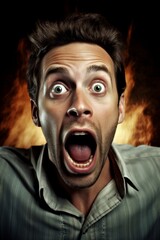 Poster - Shocked man with wide eyes and open mouth