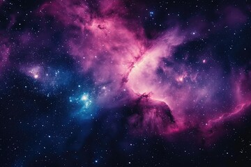 Wall Mural - Epic cosmic nebula and twinkling stars. Illustration of a background with a majestic space theme.
