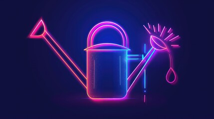 Leinwandbilder - watering can icon. Elements of Sprinkler in neon style icons. Simple icon for websites