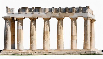 six marble pillars columns ancient greek isolated on transparent background png