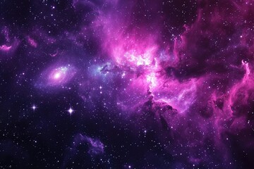 Wall Mural - Galactic wonders. Swirling nebulae and celestial bodies. Illustration of a background with a majestic space theme.