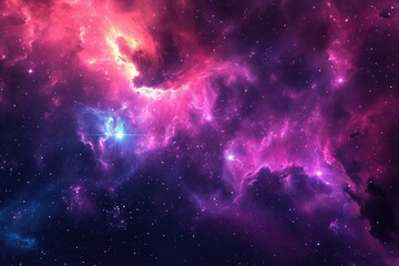 Wall Mural - Ethereal nebula formations in the infinite cosmos. Illustration of a background with a majestic space theme.