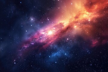 Wall Mural - Fantasy cosmic scene with planets and star clusters. Illustration of a background with a majestic space theme.