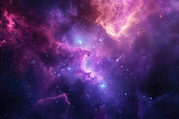 Wall Mural - Stunning cosmic landscape with distant galaxies. Illustration of a background with a majestic space theme.