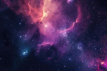 Wall Mural - Colorful nebula cloud in deep space. Illustration of a background with a majestic space theme.