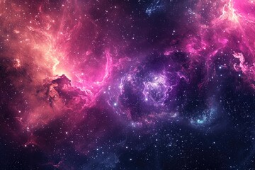 Wall Mural - Galactic explosion with radiant light and gas clouds. Illustration of a background with a majestic space theme.