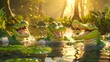 Joyful Crocodile Racing in a Vibrant Animated Park Landscape with Cinematic Gameplay