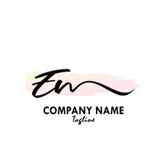 EN Watercolor Initial Logo Design Vector