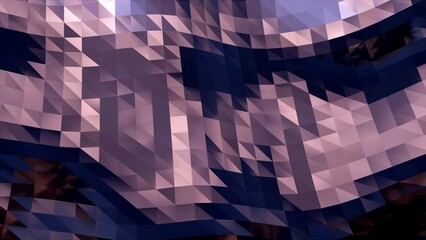 Poster - Abstract Polygonal waves. Computer generated 3d render