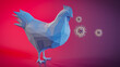 © AddMeshCube - The concept of chickens being infected with bird flu. 3d rendering