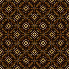 Wall Mural - ethnic batik vector indonesian pattern fashion seamless vintage textile abstract flat culture art