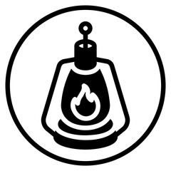 Wall Mural - oil lamp glyph icon