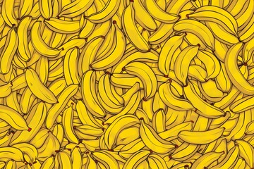 Wall Mural - bananas on a yellow background