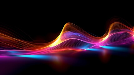 Poster - Vibrant abstract light waves