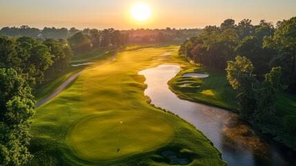 Wall Mural - The Country Club Golf Course at sunrise