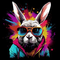 Poster - Vector illustration of bad bunny