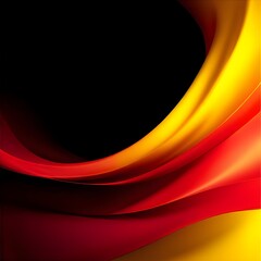 Wall Mural - abstract orange and red wave on a black background backdrop curve art color line