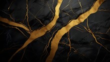 Black And Gold Marble Texture Design For Cover Book Or Brochure, Poster, Wallpaper Background Or Realistic Business And Design Artwork. Generative AI 