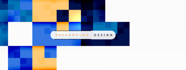 Aufkleber - A logo with a white arrow on a blue and yellow checkered background, showcasing symmetry and pattern with electric blue and magenta accents