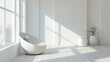 minimalist white interior with clean lines and soft shadows 3d render