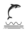 Jumping Dolphin Silhouette vector illustration