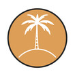 Stylized Palm Tree on Island