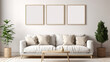© AIMockupGenerator - Canvas frame mockup at living room