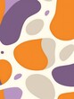 A minimalist abstract art background composed of irregular circular blocks in light purple, gray, and orange hues.Wallpaper design,presentations, banners, flyers, cover pages.