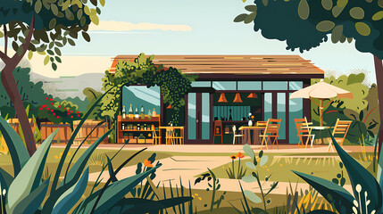 Organic farm to table experience at the restaurant,vector image