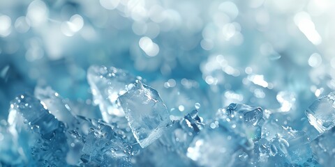Wall Mural - a close up of ice crystals on a blue background