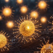 İmaginary virus molecule. Virus or germs illustration.  Human immune system virus. AI generated image