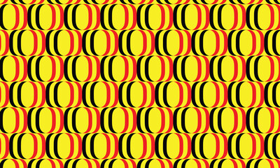 Aufkleber - abstract simple geometric black red bracket pattern on yellow.