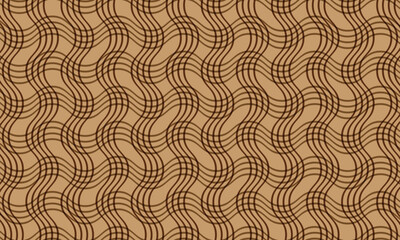 Poster - abstract simple brown cross wave line pattern.