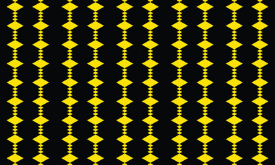 Poster - abstract simple black wave line pattern on yellow.