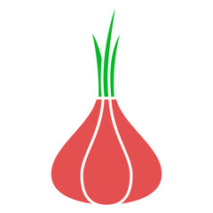 Poster - red onion vegetable illustration