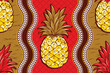 African Pineapple Summer Fashion, Vibrant Seamless Pattern. Textile Art, Ethnic Artwork for Fabric Printing on Stylish Clothing and Bags