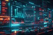 © nattapon98 - Futuristic financial graphs showing market trends on a digital display