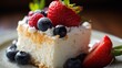 Delicious homemade cake with fresh berries
