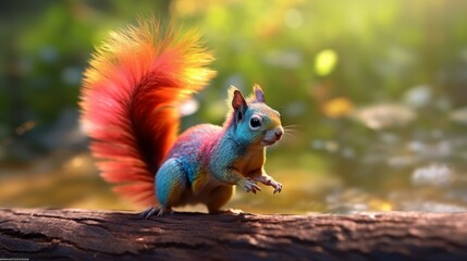 Sticker - Colorful squirrel in nature