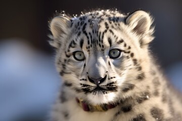 Sticker - Closeup of a snow leopard cub