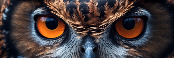 Poster - close-up of an owl's intense eyes