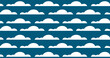 © Oktian - Seamless pattern with clouds on blue background. summer background illustration.