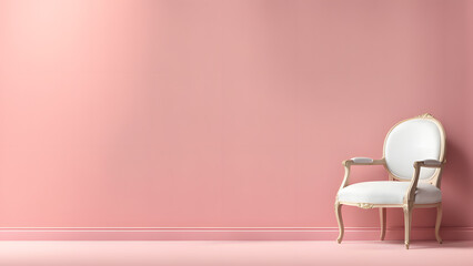 Wall Mural - a chair in a pink room with a pink wall