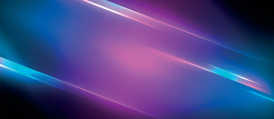 Poster - The font on the purple and blue background with glowing lines creates a hypnotizing visual effect lighting, reminiscent of neon gas in electric blue and magenta hues