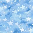 Blue and white background with stars