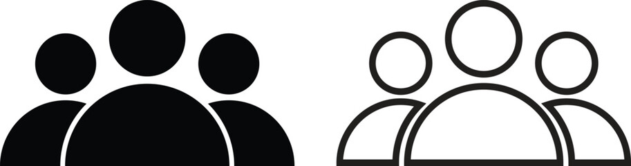 Poster - People icon set in two styles . Group icon . Team icon . Vector illustration