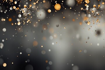 Close up of round drops on gray background, gray wallpaper with water drops.